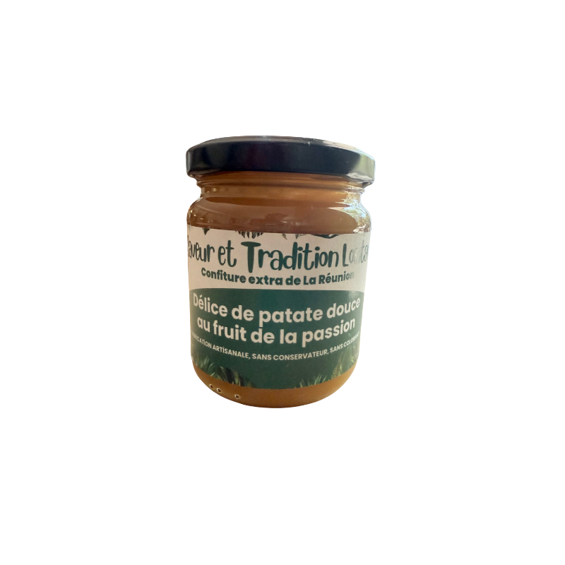Confiture Extra Patate Douce Passion – Confiture Artisanale Unique | Saveur & Tradition Lontan | Le Rucher d’Autre Foies