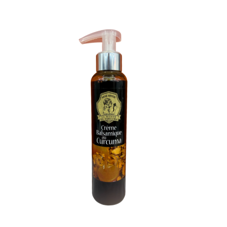 La Crème Balsamique Curcuma de la Maison du Curcuma né de la collaboration entre la maître Vinaigrier CHAIX et Mémé Rivière