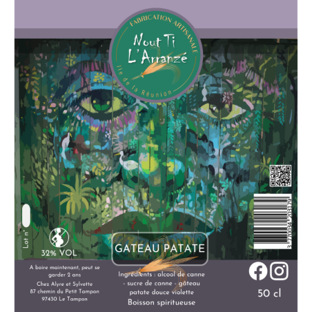 NOUT TI L’ARRANZE -MELGA Rhum Gateau Patate Douce Violette