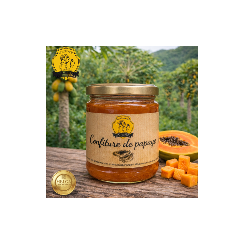 Confiture de papaye 250g | Maison du Curcuma – 100% Réunion