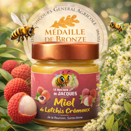 Crémeux de Letchis – Miel de La Réunion médaillé SIA 2026 | MELGA