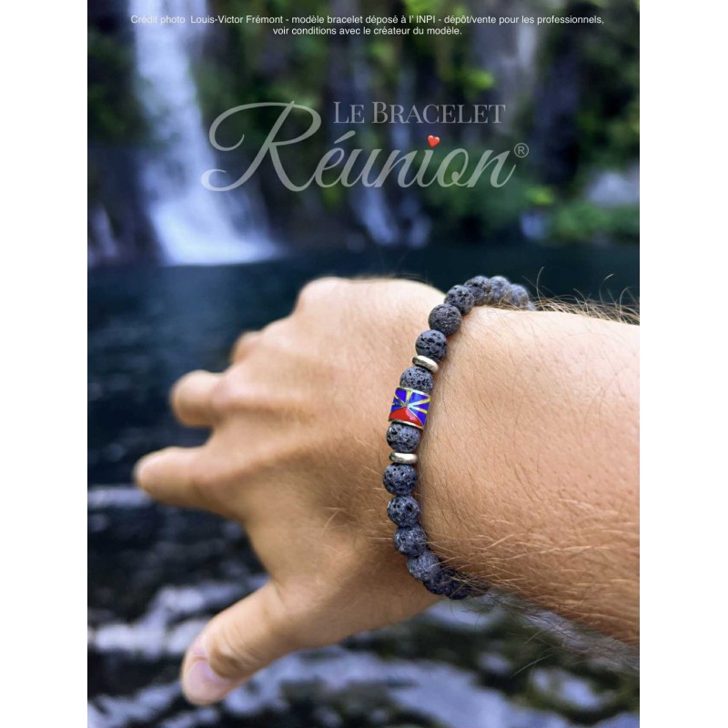 Bracelet Réunion pierre de lave – Bijou volcanique bien-être exclusif MELGA