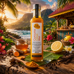 Sirop Curcuma Citron Miel – Nature & Gourmandises | Sirop artisanal Réunion