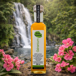 Sirop de Géranium – Nature & Gourmandises | Sirop artisanal Réunion 250 ml