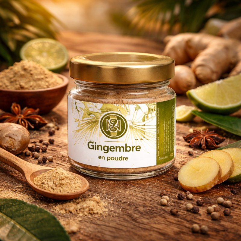 Gingembre en poudre 35g – Épice réunionnaise intense et parfumée