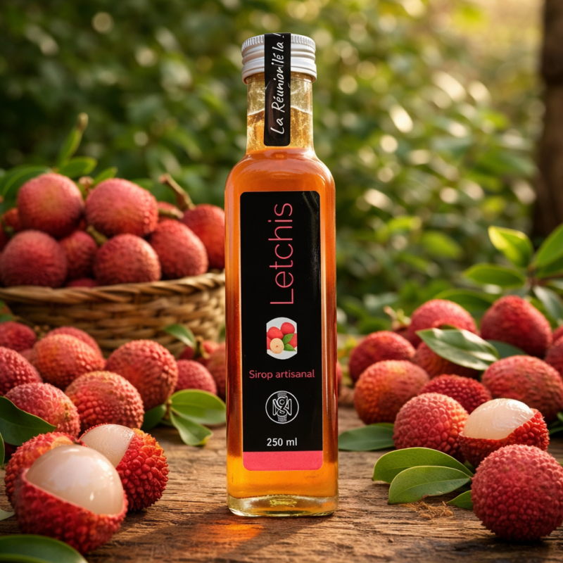 Sirop de Letchis 100ml & 250ml – Sirop artisanal Réunion | Nature & Gourmandises
