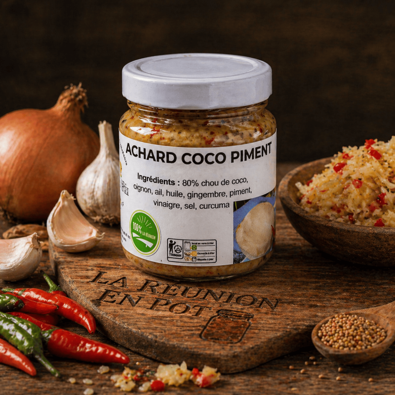 Achard chou de coco piment – La Réunion en Pot | Spécialité réunionnaise artisanale