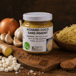 Achard chou de coco nature – La Réunion en Pot | Spécialité réunionnaise artisanale