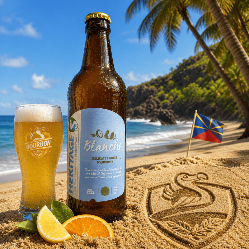Bière Bourbon Héritage Blanche 33cl – Bière Réunionnaise Premium aux Agrumes