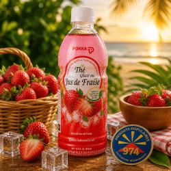 Thé glacé fraise Pokka 500 ml – Boisson rafraîchissante fruitée