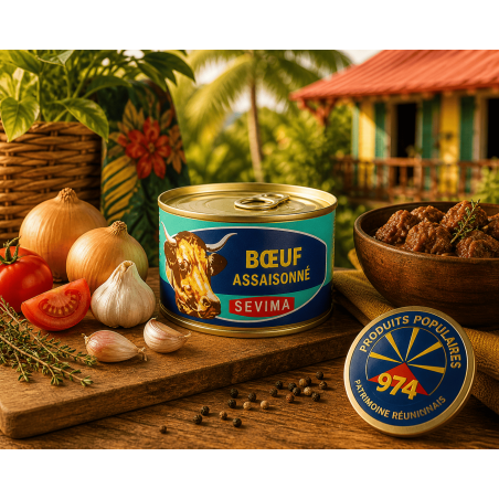 Bœuf pimenté SEVIMA 270 g – Boîte bœuf créole pour cari réunionnais
