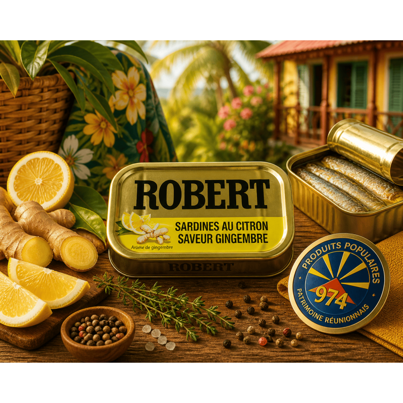 Sardines Robert citron gingembre 120 g – Saveur fraîche et épicée