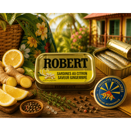 Sardines Robert citron gingembre 120 g – Saveur fraîche et épicée
