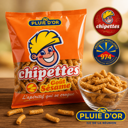 Chipettes sésame – Pluie d’Or | Snack réunionnais croustillant