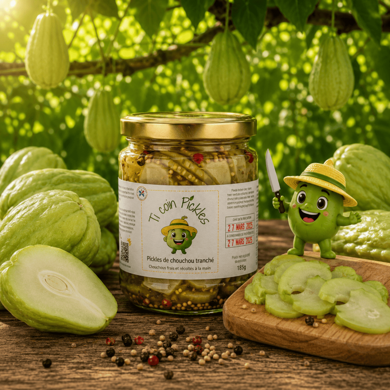 Pickles de Chouchou Tranchés Ti Coin Pickles – Chouchou au vinaigre artisanal de La Réunion