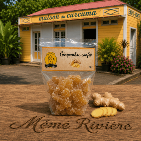 Gingembre Confit 50 g – La Maison du Curcuma | Gourmandise artisanale réunionnaise