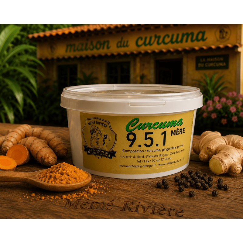 CURCUMA MERE 9.5.1, associant le curcuma mère, le poivre noir et le gingembre pour une meilleur absorption de la curcumine