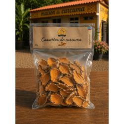 Les cossettes de Curcuma en sachet.