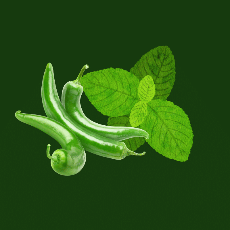 PIMENT VERT MENTHE - Le Goût Nout'Zarlor, l'un des produits les plus appréciés.