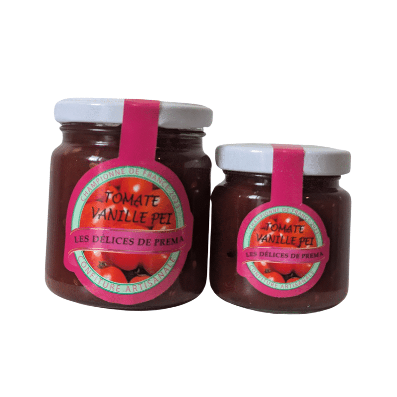Confiture TOMATE- VANILLE PEI - Les délices de Préma Championne des Confituriers 2023