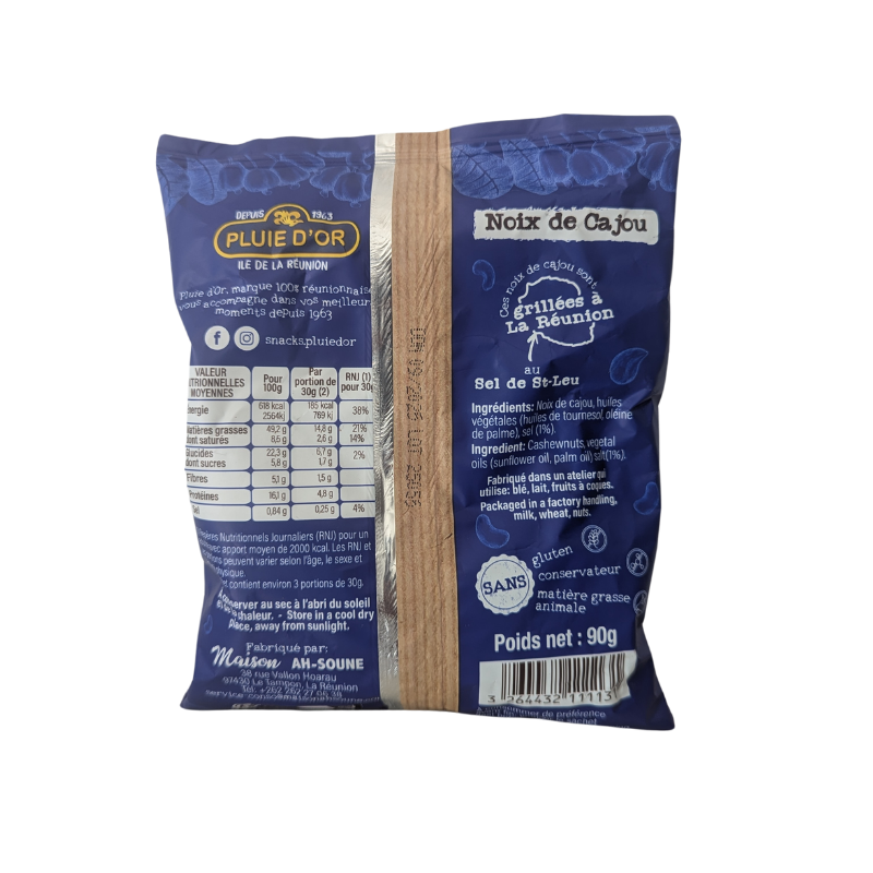 Noix de Cajou grillées & salées Pluie d’Or - Apéritif péï - MELGA.FR