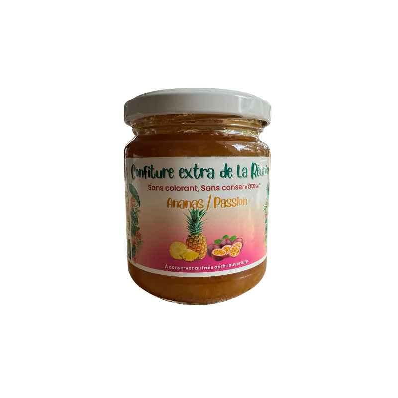 Confiture Extra Ananas Passion – Confiture Artisanale Exotique | Saveur & Tradition Lontan | Le Rucher d’Autre Foies