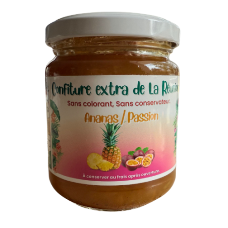 Confiture Extra Ananas Passion – Confiture Artisanale Exotique | Saveur & Tradition Lontan | Le Rucher d’Autre Foies